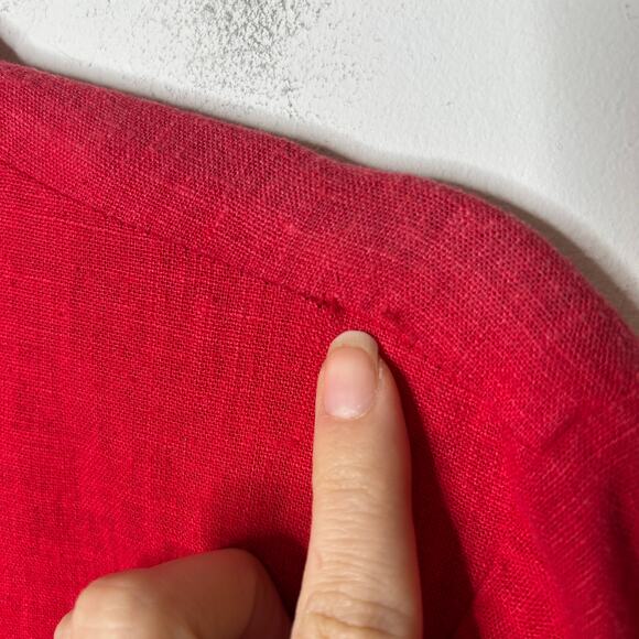 ROBBIE BEE Vintage Linen Blend Dress Womens 16 Maxi Minimalist Sustainable Lagom - Picture 7 of 7